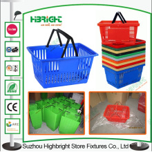 China fábrica plástica de supermercado colorida cesta de la compra